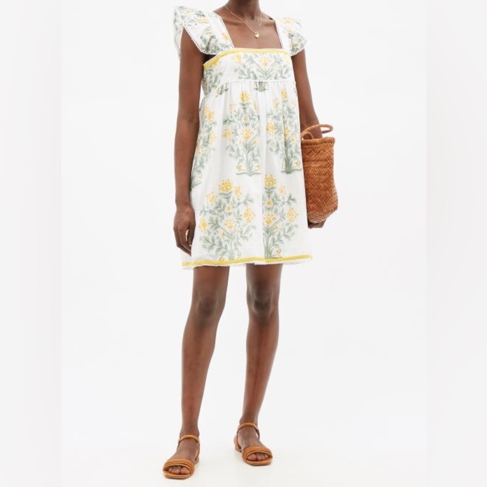 Juliet Dunn Floral print cotton mini dress